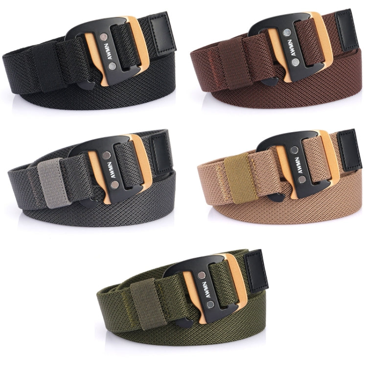 AWMN Cintura da uomo con fibbia sportiva in tessuto elasticizzato casual, lunghezza:, 120cm