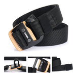 AWMN Cintura da uomo con fibbia sportiva in tessuto elasticizzato casual, lunghezza:, 120cm