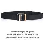 AWMN Cintura da uomo con fibbia sportiva in tessuto elasticizzato casual, lunghezza:, 120cm