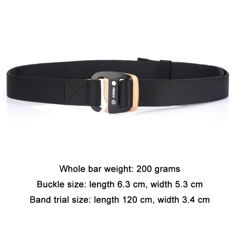 AWMN Cintura da uomo con fibbia sportiva in tessuto elasticizzato casual, lunghezza:, 120cm