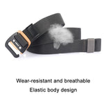 AWMN Cintura da uomo con fibbia sportiva in tessuto elasticizzato casual, lunghezza:, 120cm
