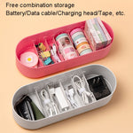 Scatola di immagazzinaggio della batteria per uso domestico Scatola dell'organizzatore di immagazzinaggio del caricatore del cavo dati, Pink Single Layer, Blue Single Layer, Yellow Single Layer, Gray White Single Layer, Pink Double Layer               ...
