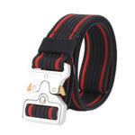 Cintura in nylon intrecciato con fibbia a sgancio rapido, Green, Khaki, Black, Grey, Black Red Edge, Black Blue Edge, Dark Royal Blue, Wolf Brown