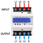 Contatore elettrico trifase 3x5-80A 400V con display LCD