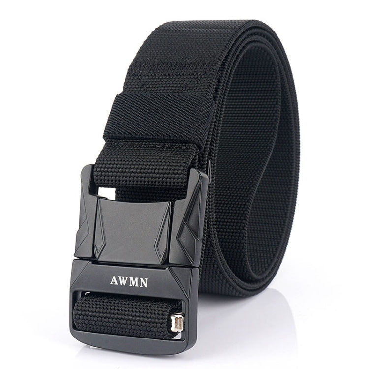 AWMN Cintura da uomo in nylon elastico con fibbia in metallo, lunghezza:, 120cm
