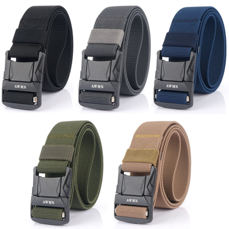 AWMN Cintura da uomo in nylon elastico con fibbia in metallo, lunghezza:, 120cm