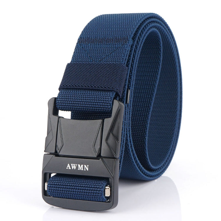 AWMN Cintura da uomo in nylon elastico con fibbia in metallo, lunghezza:, 120cm