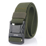 AWMN Cintura da uomo in nylon elastico con fibbia in metallo, lunghezza:, 120cm