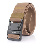 AWMN Cintura da uomo in nylon elastico con fibbia in metallo, lunghezza:, 120cm