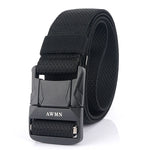 AWMN Cintura da uomo in nylon elastico con fibbia in metallo, lunghezza:, 120cm