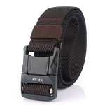 AWMN Cintura da uomo in nylon elastico con fibbia in metallo, lunghezza:, 120cm