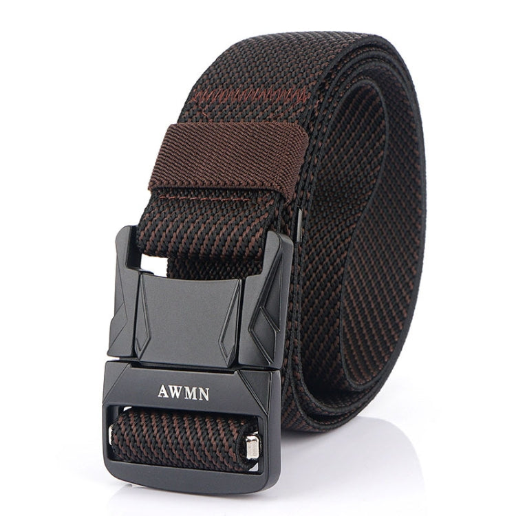 AWMN Cintura da uomo in nylon elastico con fibbia in metallo, lunghezza:, 120cm