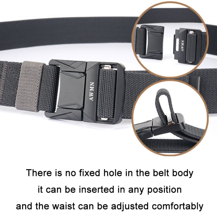 AWMN Cintura da uomo in nylon elastico con fibbia in metallo, lunghezza:, 120cm