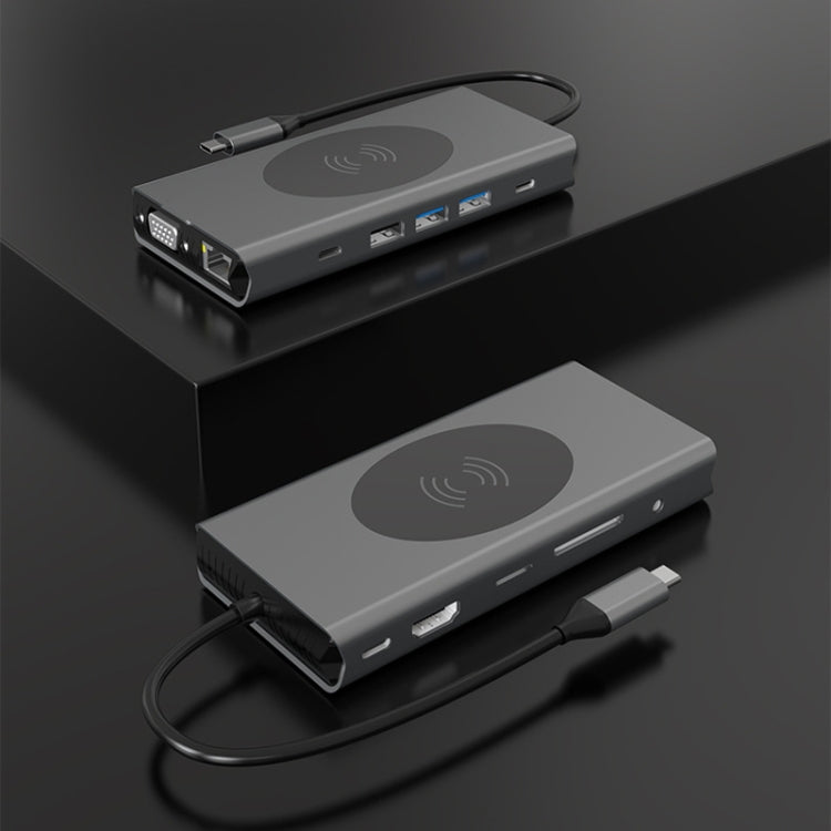 Hub di ricarica wireless per docking station di tipo C 13 in 1 BX13V, BX13V