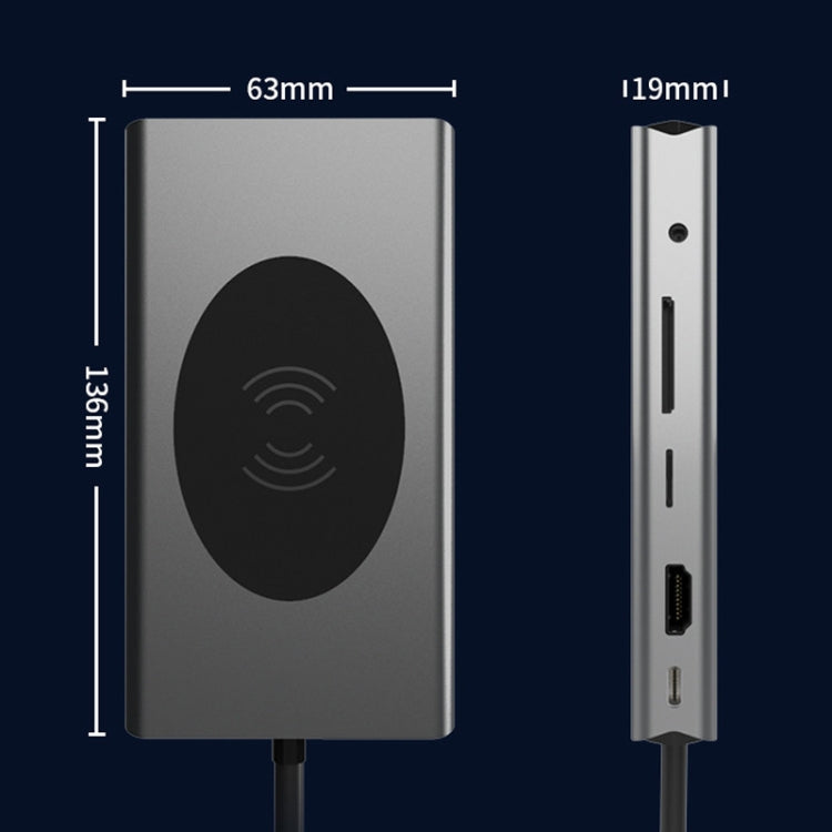 Hub di ricarica wireless per docking station di tipo C 13 in 1 BX13V, BX13V