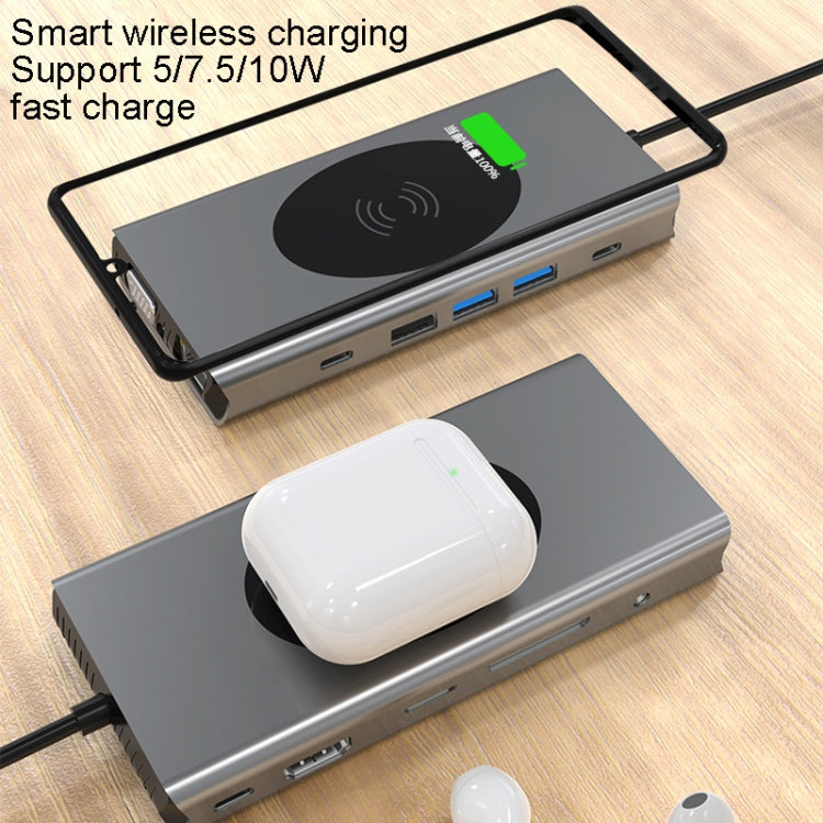 Hub di ricarica wireless per docking station di tipo C 13 in 1 BX13V, BX13V