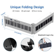 Piano elettrico pieghevole intelligente portatile a 88 tasti, spina europea, PJ88C White, PJ88C Black, PJ88CD Black With Light