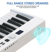 Piano elettrico pieghevole intelligente portatile a 88 tasti, spina europea, PJ88C White, PJ88C Black, PJ88CD Black With Light