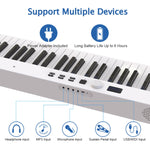 Piano elettrico pieghevole portatile a 88 tasti