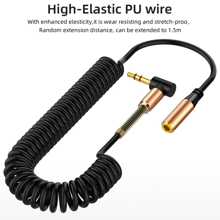 5PCS 3.5mm Maschio a Femmina Primavera AUX Cavo di Prolunga Cavo Audio per Altoparlante, Lunghezza Cavo: 1.5m