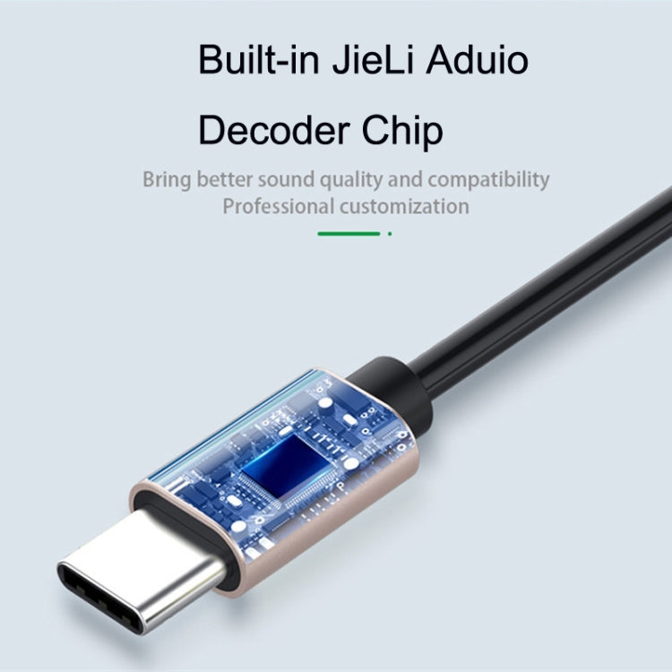5PCS Tipo-c/USB-c a 3,5 mm Cavo adattatore audio per auto con molla a gomito maschio, lunghezza cavo: 1,5 m