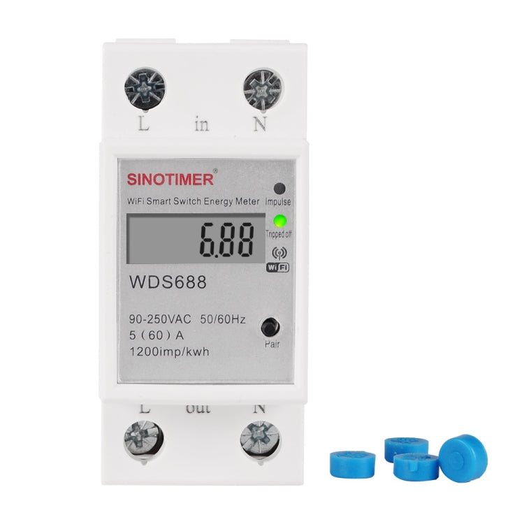 SINOTIMER WDS688 Single Phase Power Meter Smart WiFi Mobile APP Home Driving Meter 5-60A 230V, WDS688