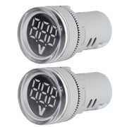 2 PCS Indicatore di segnale di tensione CC 22mm Voltmetro universale rotondo 6-100V, 6-100V Green, 6-100V Yllow, 6-100V Red, 6-100V White, 6-100V Blue