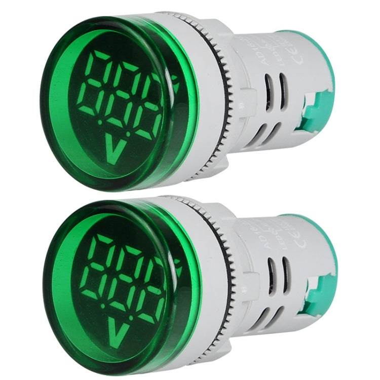 2 PCS Indicatore di segnale di tensione CC 22mm Voltmetro universale rotondo 6-100V, 6-100V Green, 6-100V Yllow, 6-100V Red, 6-100V White, 6-100V Blue