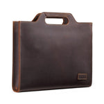 Cartella da lavoro portatile a tracolla vintage in pelle, Business Briefcase