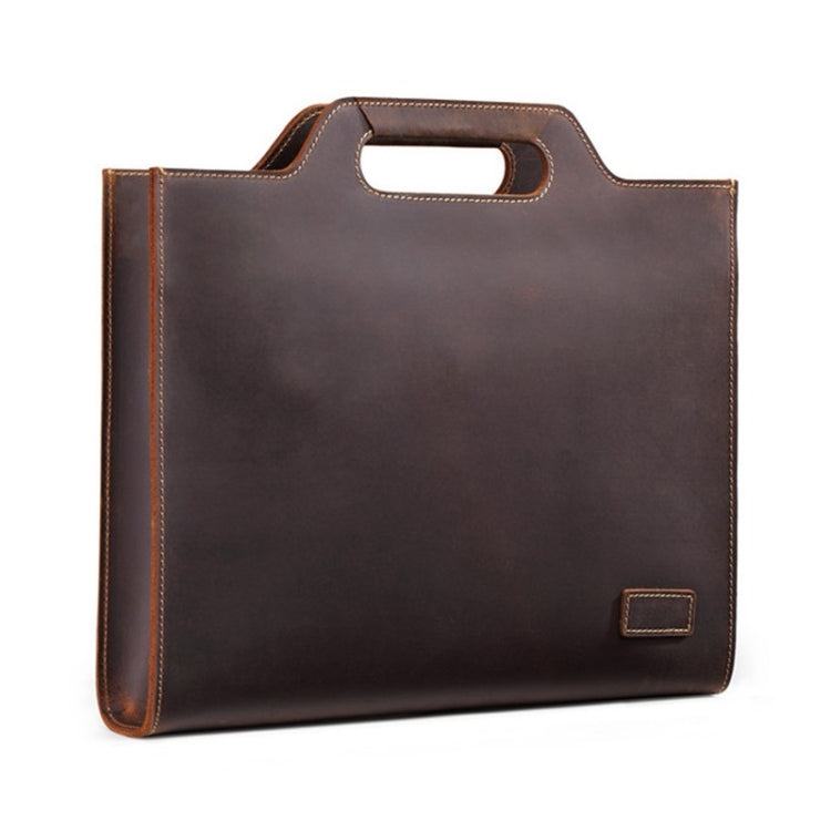 Cartella da lavoro portatile a tracolla vintage in pelle, Business Briefcase