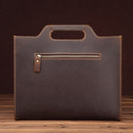 Cartella da lavoro portatile a tracolla vintage in pelle, Business Briefcase