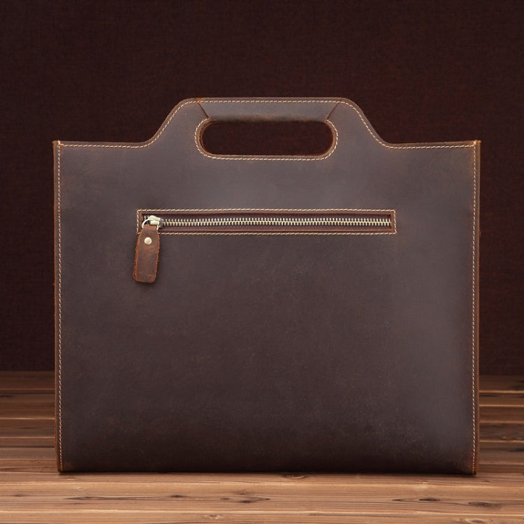 Cartella da lavoro portatile a tracolla vintage in pelle, Business Briefcase