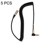 Linea audio retrattile a molla a gomito maschio-femmina da 5 mm da 3,5 mm, lunghezza del cavo: 1,5 m