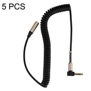 Linea audio retrattile a molla a gomito maschio-femmina da 5 mm da 3,5 mm, lunghezza del cavo: 1,5 m