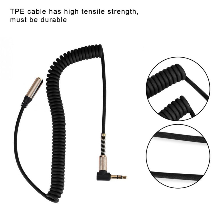 Linea audio retrattile a molla a gomito maschio-femmina da 5 mm da 3,5 mm, lunghezza del cavo: 1,5 m