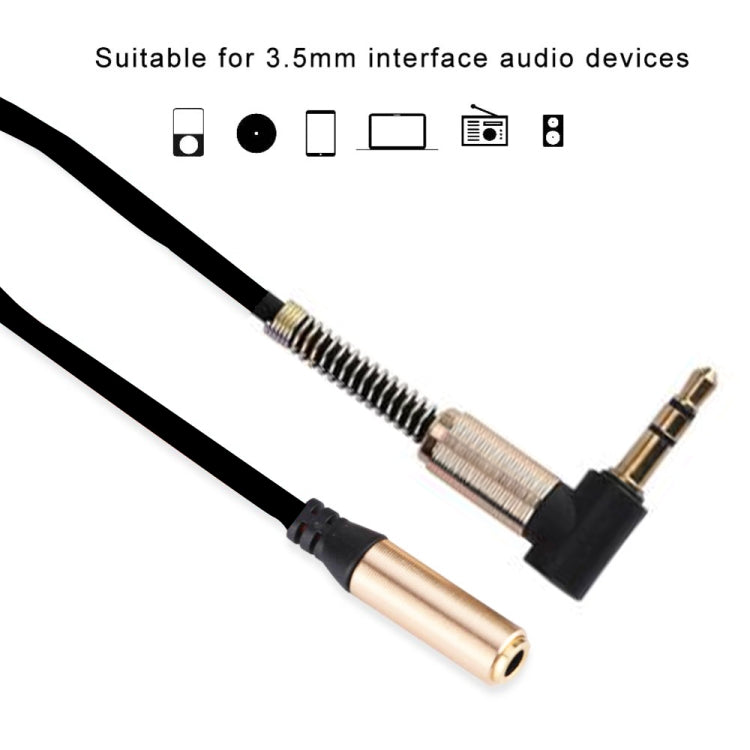 Linea audio retrattile a molla a gomito maschio-femmina da 5 mm da 3,5 mm, lunghezza del cavo: 1,5 m