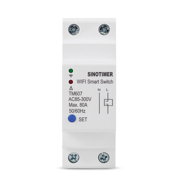 SINOTIMER TM607 Timer WiFi intelligente App mobile Home Rail Interruttore orario di controllo remoto 80A 85-300V, TM607