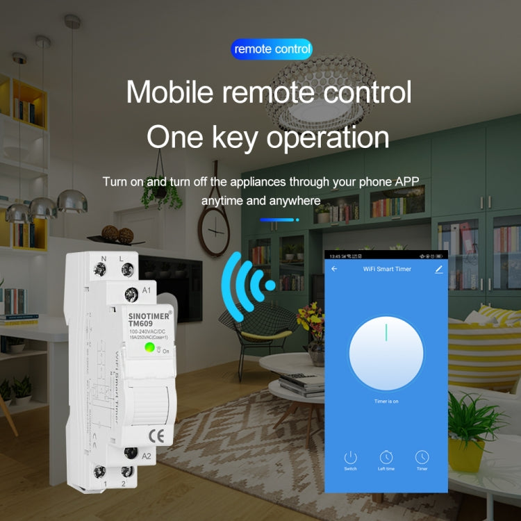 SINOTIMER TM607 Timer WiFi intelligente App mobile Home Rail Interruttore orario di controllo remoto 80A 85-300V, TM607