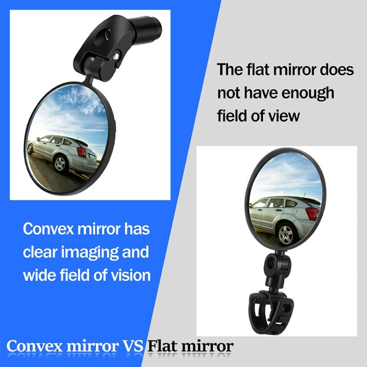 Specchietto retrovisore convesso per bicicletta, ampio specchio rotante a 360 gradi, Convex Rearview Mirror