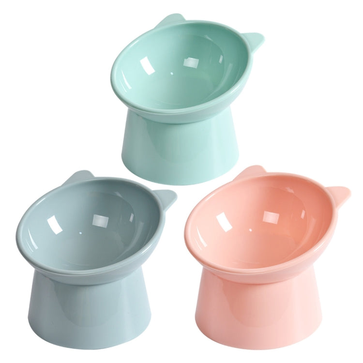 Ciotola per alimenti per bocca inclinata cervicale con protezione alta per animali domestici Ciotola per gatti in plastica antiribaltamento, Blue, Pink, Gray