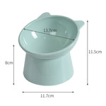 Ciotola per alimenti per bocca inclinata cervicale con protezione alta per animali domestici Ciotola per gatti in plastica antiribaltamento, Blue, Pink, Gray