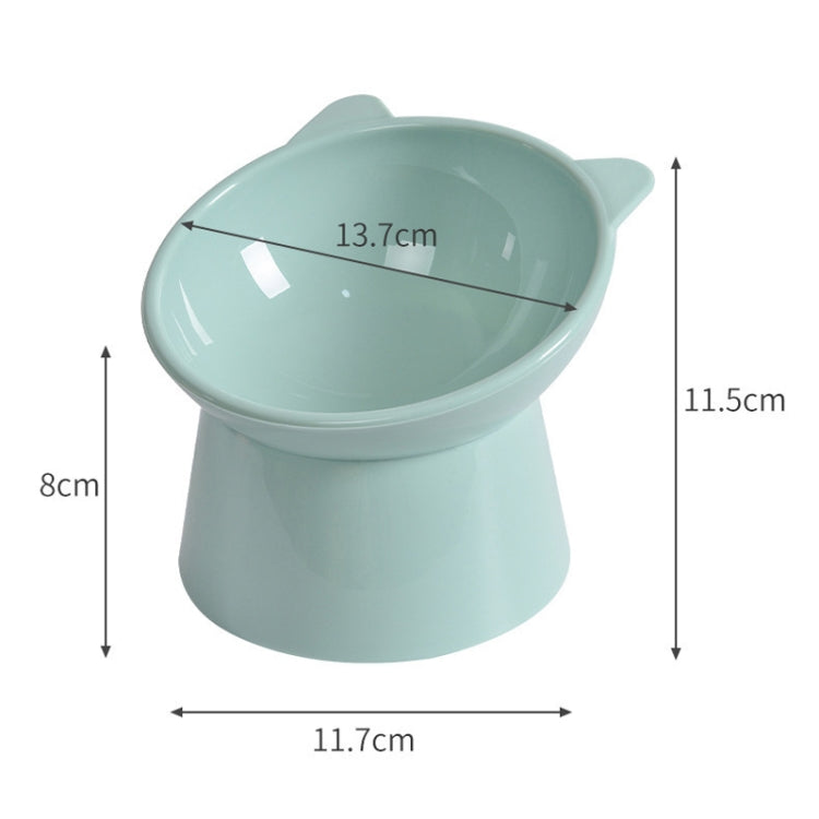 Ciotola per alimenti per bocca inclinata cervicale con protezione alta per animali domestici Ciotola per gatti in plastica antiribaltamento, Blue, Pink, Gray