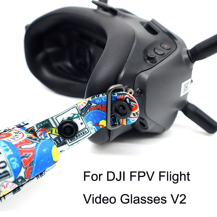Occhiali video di volo Cinturino fisso per fascia color graffiti per occhiali DJI FPV V2, Strap, Strap + Power Line, Strap + Power Line + Pad