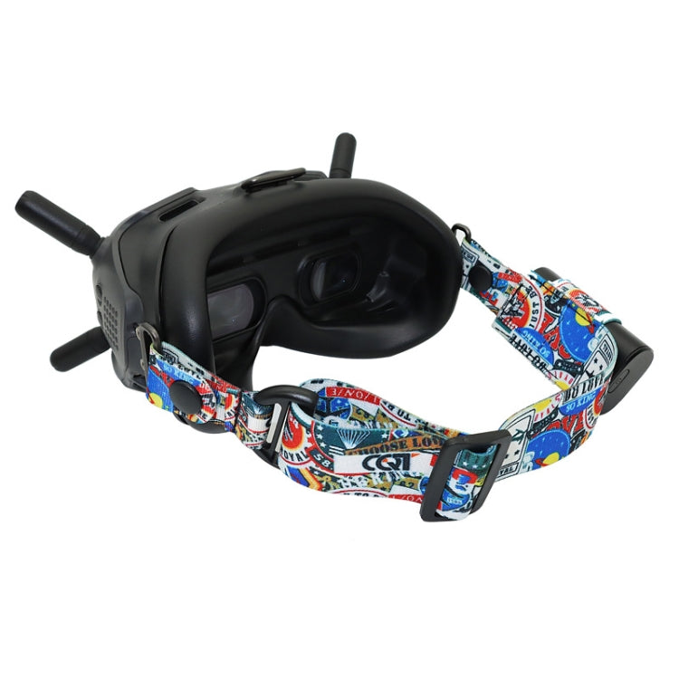 Occhiali video di volo Cinturino fisso per fascia color graffiti per occhiali DJI FPV V2, Strap, Strap + Power Line, Strap + Power Line + Pad
