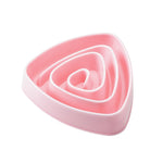 Ciotola per cibo per cani anti-soffocamento in plastica resistente al triangolo, Large Pink, Large Blue, Large Beige