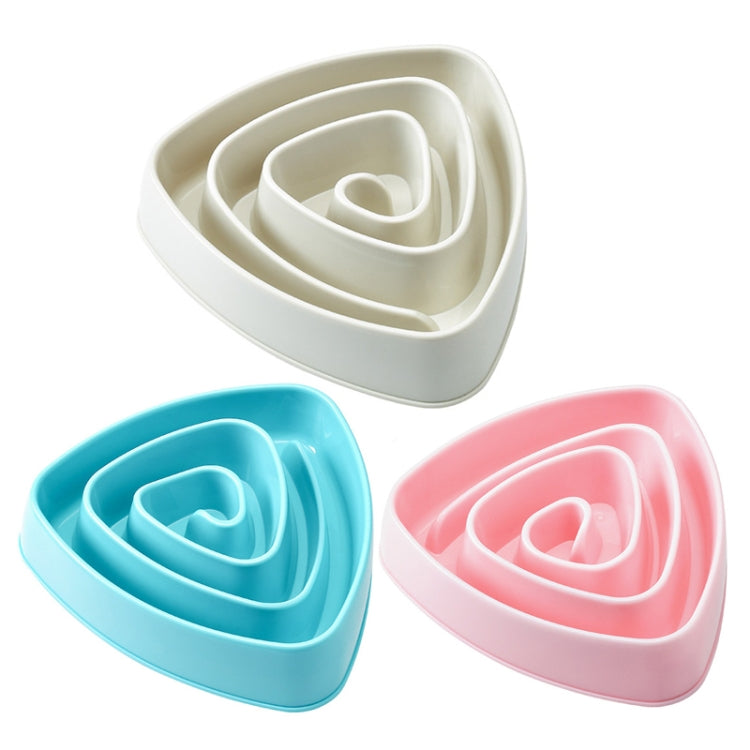 Ciotola per cibo per cani anti-soffocamento in plastica resistente al triangolo, Large Pink, Large Blue, Large Beige