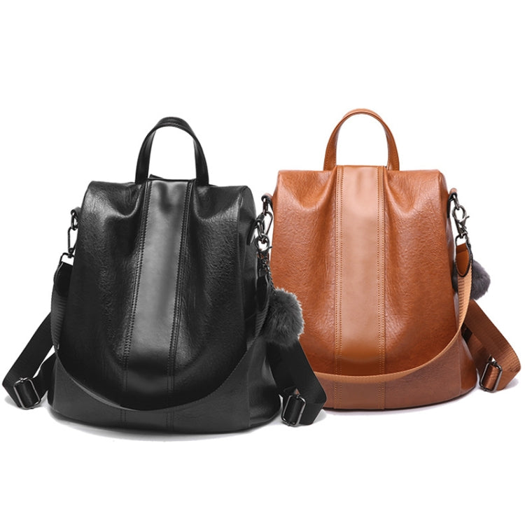 TFZ468 Zaino da donna in morbida pelle PU vintage, Black, Khaki