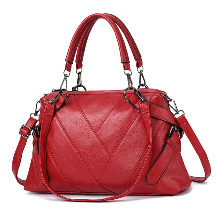 Borsa a mano in pelle PU colorblock geometrica 38x23x11 cm