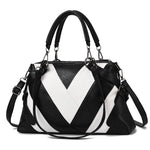 TFZ 250 Borsa a mano in morbida pelle colorblock geometrica, Red Wine, Green, Black, Dark Gray, Black White, Rubber Pink