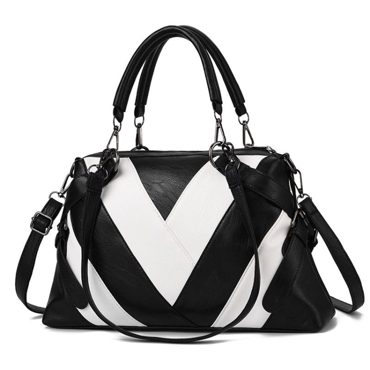 TFZ 250 Borsa a mano in morbida pelle colorblock geometrica, Red Wine, Green, Black, Dark Gray, Black White, Rubber Pink